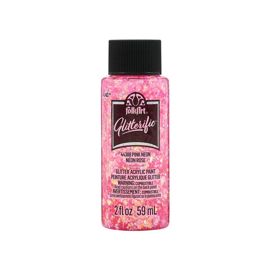 Folkart • glitterific acrylic paint neon pink 59ml