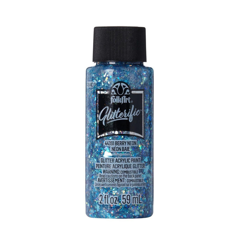 Afbeelding laden in galerijviewer, Folkart • glitterific acrylic paint neon berry 59ml
