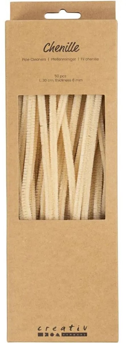 Afbeelding laden in galerijviewer, Creativ company chenille 6mm x 30cm beige - 50st.
