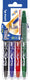 Pilot frixion - rollerbal pennenset - zwart blauw groen rood - 4 stuks