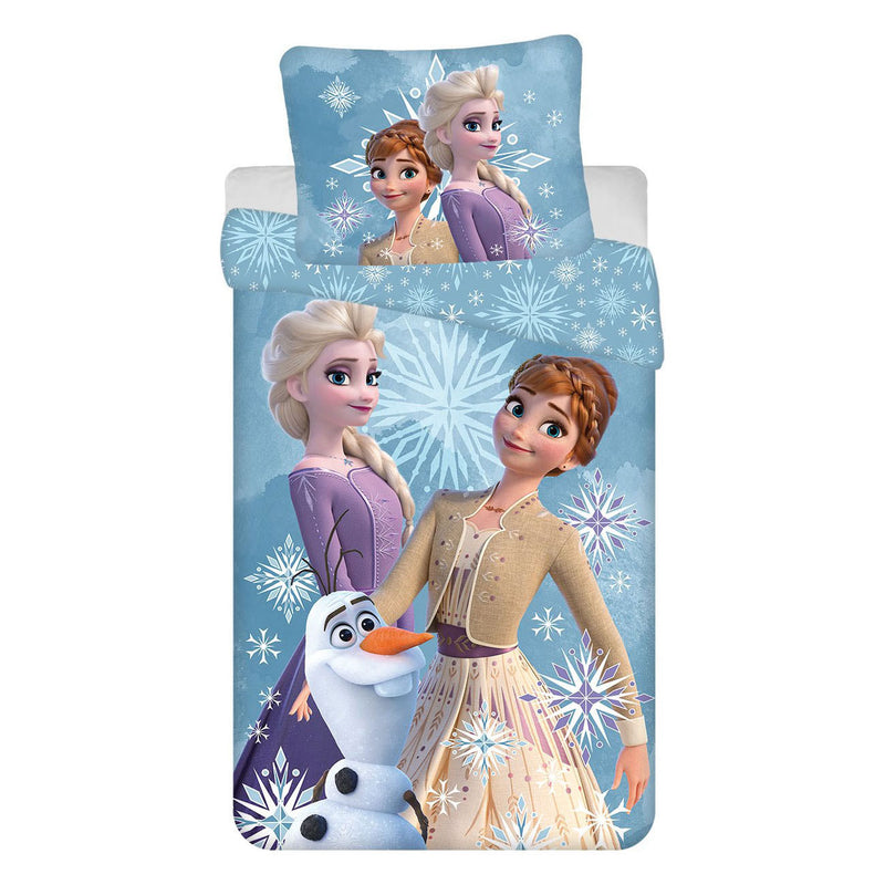 Afbeelding laden in galerijviewer, Disney Dekbedovertrek Frozen White Snowflake, 140x200cm
