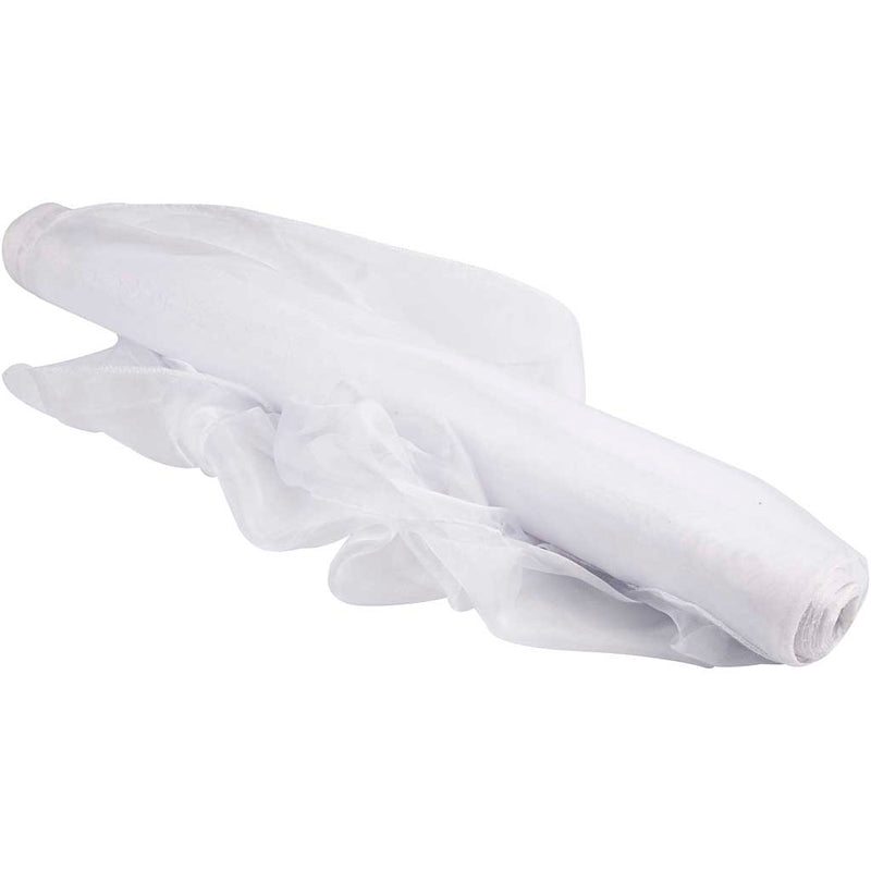 Afbeelding laden in galerijviewer, Creotime organza stof, b: 50 cm, wit, 10 m
