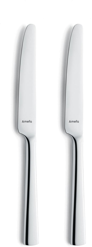 Amefa moderno - 2-delige dessertmesset - hoogglans - zilverkleurig