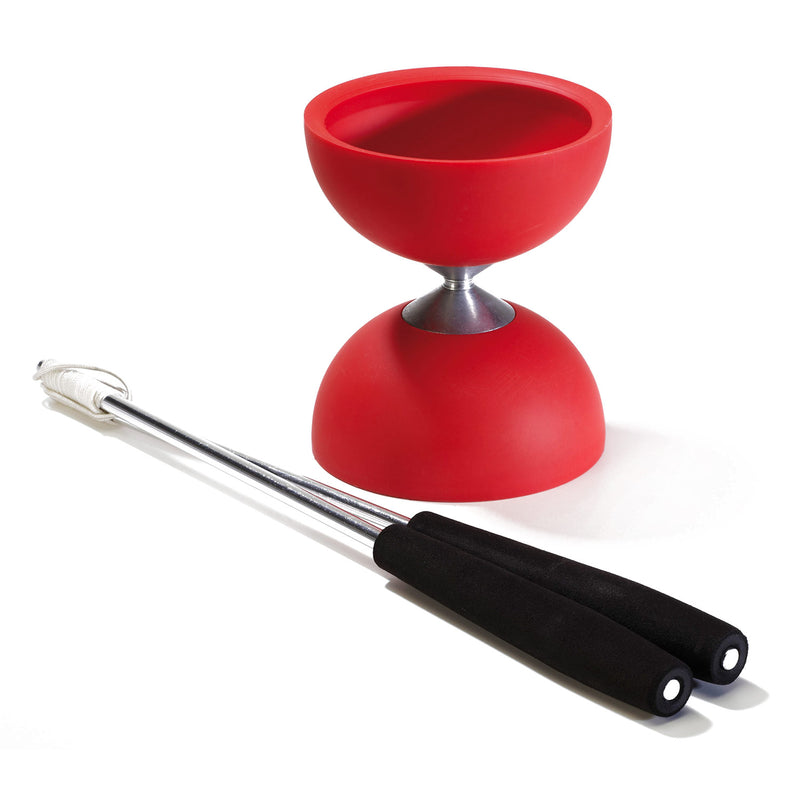 Afbeelding laden in galerijviewer, Eureka rubber diabolo met aluminium stokken - rood
