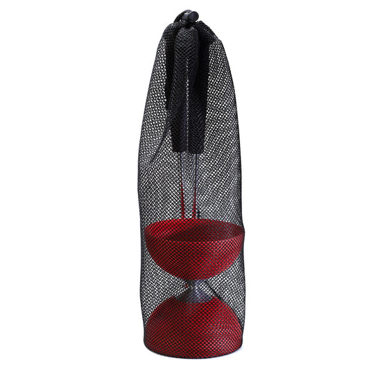 Eureka rubber diabolo met aluminium stokken - rood