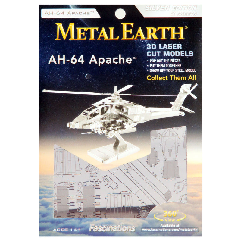 Afbeelding laden in galerijviewer, Eureka metal earth ah-64 apache zilver editie

