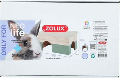 Afbeelding laden in galerijviewer, Zolux neolife houten huisje konijn groen
