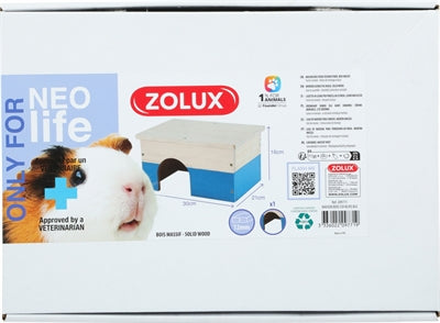 Afbeelding laden in galerijviewer, Zolux neolife houten huisje cavia blauw
