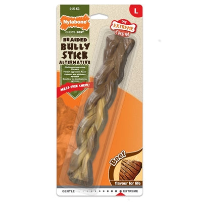 Afbeelding laden in galerijviewer, Nylabone Extreme chew braided bull stick rundsmaak
