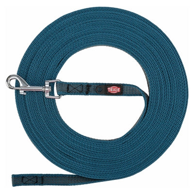 Afbeelding laden in galerijviewer, Trixie hondenriem sleeplijn met rubber anti slip petrol blauw
