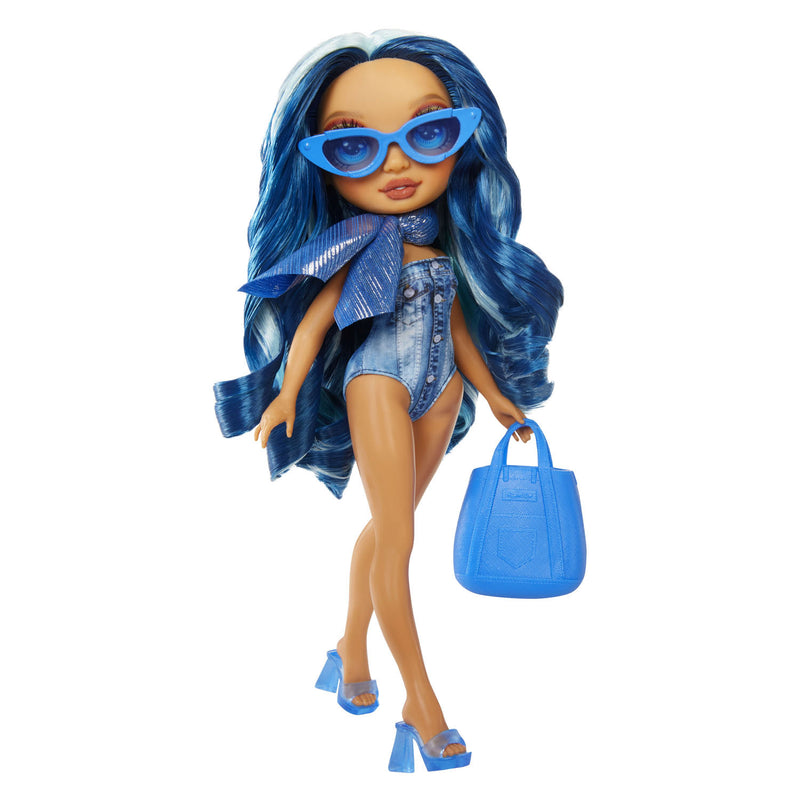 Afbeelding laden in galerijviewer, Rainbow high swim style-modepop - 28 cm - skyler (blauw)
