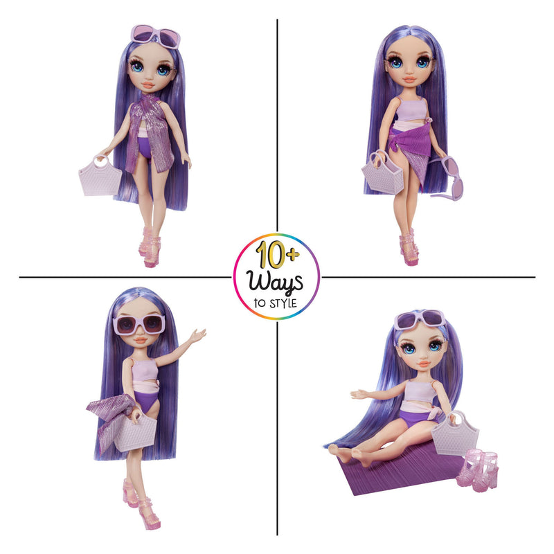 Afbeelding laden in galerijviewer, Rainbow high swim style-modepop - 28 cm - violet (paars)
