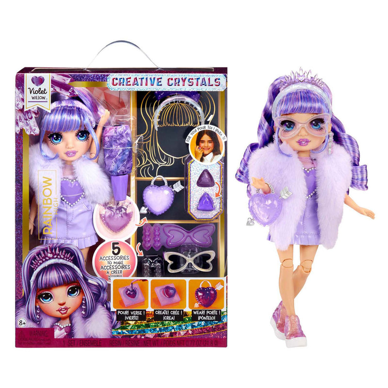 Afbeelding laden in galerijviewer, Rainbow high crystal fashion modepop - violet
