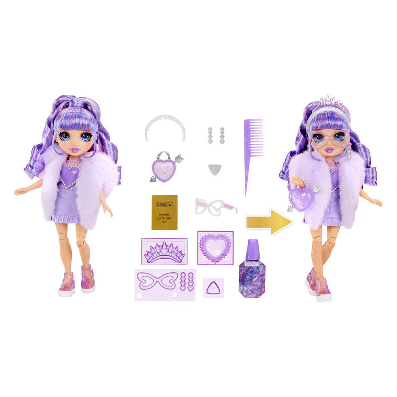 Afbeelding laden in galerijviewer, Rainbow high crystal fashion modepop - violet
