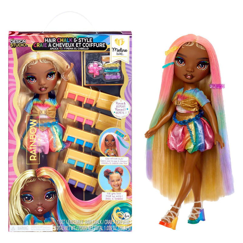 Afbeelding laden in galerijviewer, Mga entertainment rainbow high modepop met haarkrijt - meline goud

