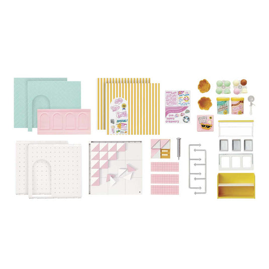 Miniverse ™ make it mini spaces™ ijssalon - knutselset - bouwpakket- maak je eigen mini ijssalon