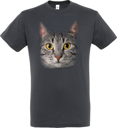 Afbeelding laden in galerijviewer, T-shirt grijze kat grijs
