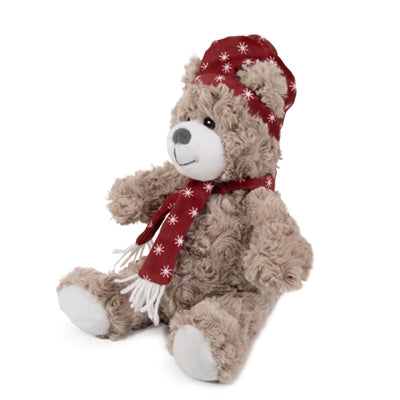Afbeelding laden in galerijviewer, Rosewood brie beer met muts en sjaal rood
