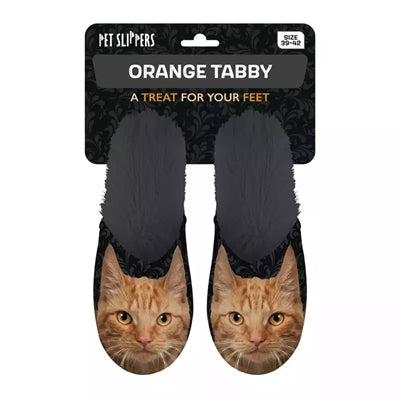 Afbeelding laden in galerijviewer, Pantoffel oranje kat zwart
