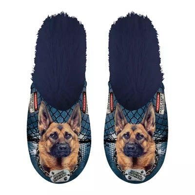 Afbeelding laden in galerijviewer, Pantoffel german shepherd donkerblauw
