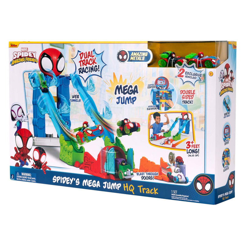 Afbeelding laden in galerijviewer, Jazwares spidey mega jump hoofdkwartier racebaan
