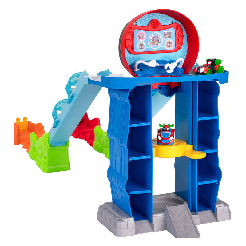 Afbeelding laden in galerijviewer, Jazwares spidey mega jump hoofdkwartier racebaan
