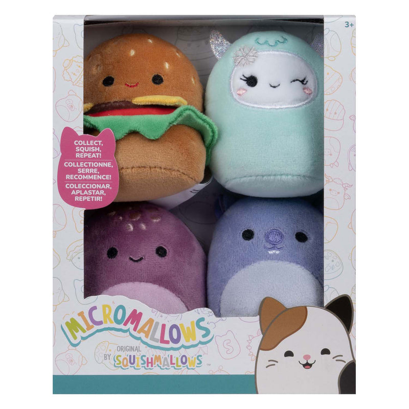 Afbeelding laden in galerijviewer, Squishmallows knuffel pluche micromallows - carl, yollie, javari, tudor, 4-pack
