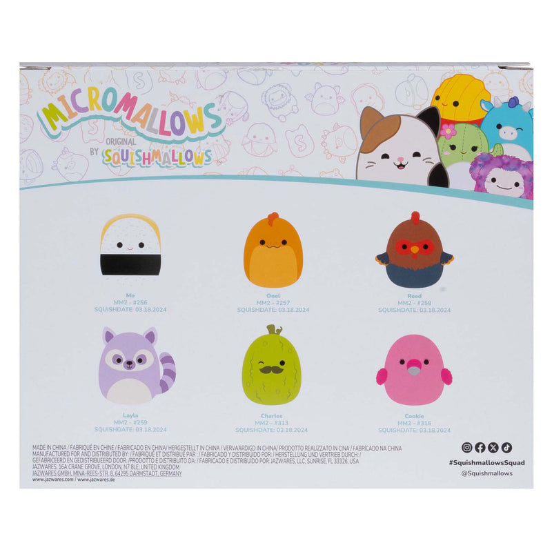 Afbeelding laden in galerijviewer, Squishmallows knuffel pluche micromallows - charles, onel, mo, cookie, reed, layla, 6-pack
