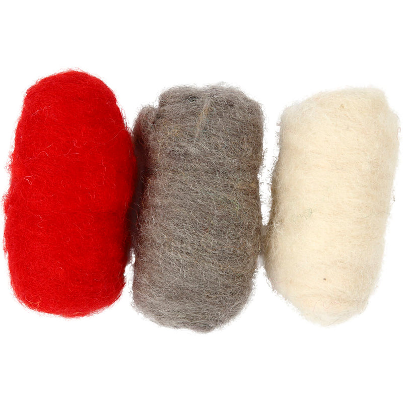 Afbeelding laden in galerijviewer, Creativ company gekaarde wol | rood-grijs-wit | 3 x 10 gram
