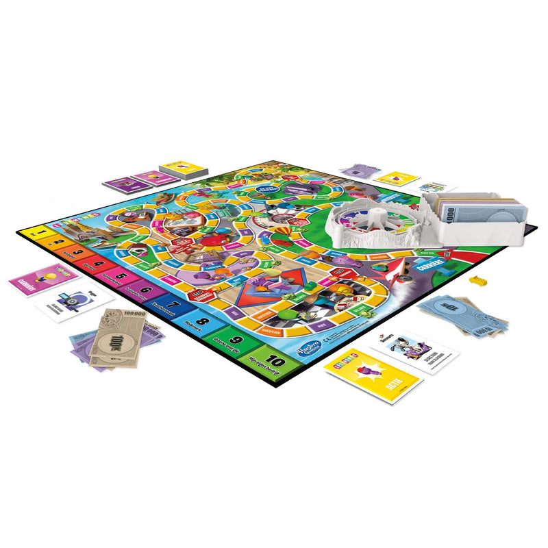 Afbeelding laden in galerijviewer, Hasbro levensweg - familiebordspel voor 2 tot 4 spelers - indoorspel voor kinderen vanaf 8 jaar - staafjes in 6 kleuren
