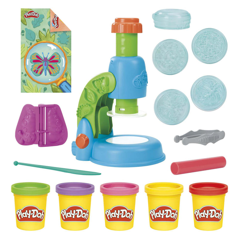 Afbeelding laden in galerijviewer, Play-doh microscoop met licht speelset - boetseerklei - 5 potjes - knutselen voor kinderen
