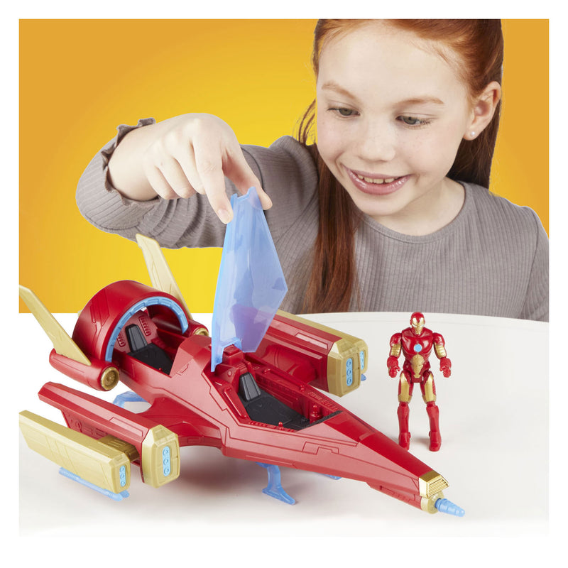 Afbeelding laden in galerijviewer, Hasbro avengers epic hero series iron man repulsor blast battle jet
