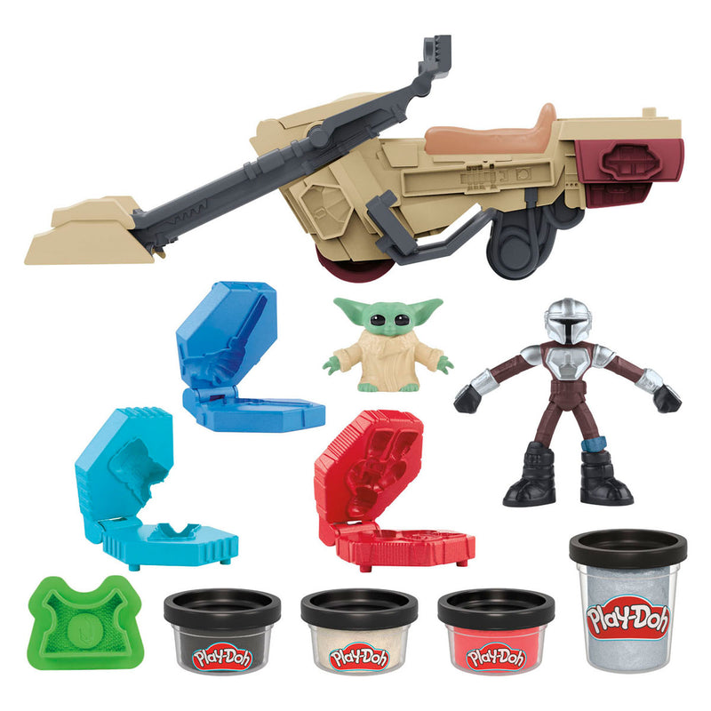 Afbeelding laden in galerijviewer, Play-doh star wars the mandelorian speeder - 3 kleipotjes
