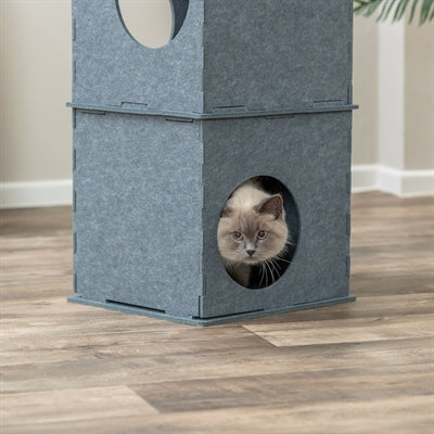 Trixie kattenhuis toren nele vilt grijs