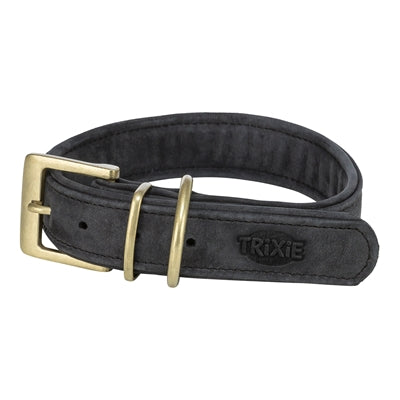 Afbeelding laden in galerijviewer, Trixie halsband hond pure leer zwart
