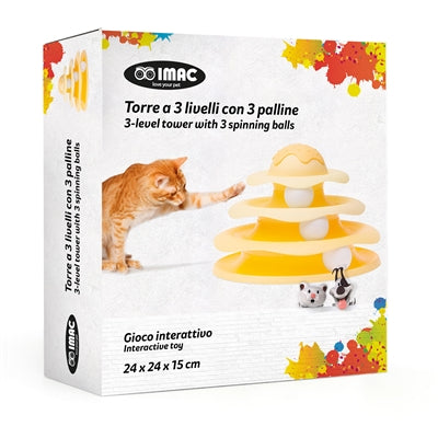 Afbeelding laden in galerijviewer, Imac cat tower 3 niveaus geel
