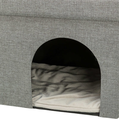 Afbeelding laden in galerijviewer, Trixie kattenmand kattenhuis kimy soft 2 verdiepingen lichtgrijs

