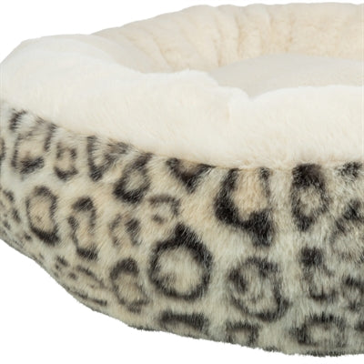 Afbeelding laden in galerijviewer, Trixie hondenmand leo soft rond pluche creme panterprint
