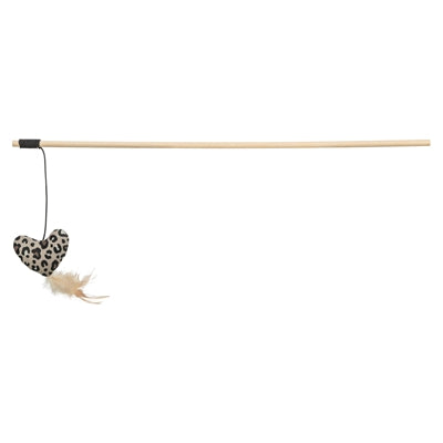 Afbeelding laden in galerijviewer, Trixie kattenhengel hart hout katoen met kattenkruid catnip
