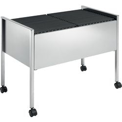 Hangmappen trolley zilver metallic 2x50 mappen 4 zwenkwielen