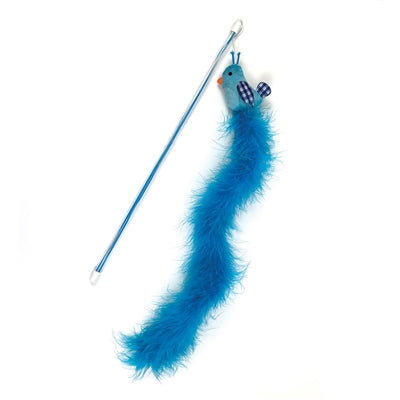 Afbeelding laden in galerijviewer, Happy pet tabby patch kattenhengel vogel blauw
