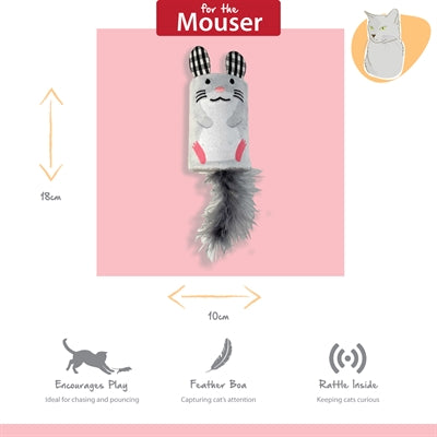 Afbeelding laden in galerijviewer, Happy pet tabby patch muis ratel en roller grijs
