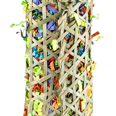 Back zoo nature parakeet woven bamboo pouch