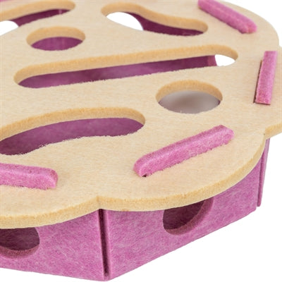 Trixie hole'n'roll bloem vilt roze beige