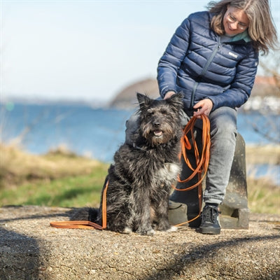 Afbeelding laden in galerijviewer, Trixie sleeplijn met rubber bekleed zonder handlus oranje
