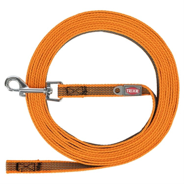 Trixie sleeplijn met rubber bekleed zonder handlus oranje
