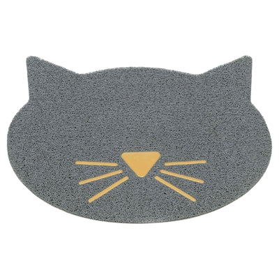 Afbeelding laden in galerijviewer, Trixie kattenbakmat kattenkop pvc lichtgrijs
