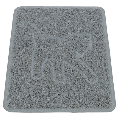 Afbeelding laden in galerijviewer, Trixie kattenbakmat kattensilhouet pvc lichtgrijs
