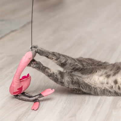 Afbeelding laden in galerijviewer, Trixie kattenhengel telescopisch grote katten met flamingo roze
