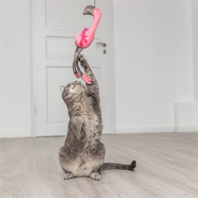 Afbeelding laden in galerijviewer, Trixie kattenhengel telescopisch grote katten met flamingo roze
